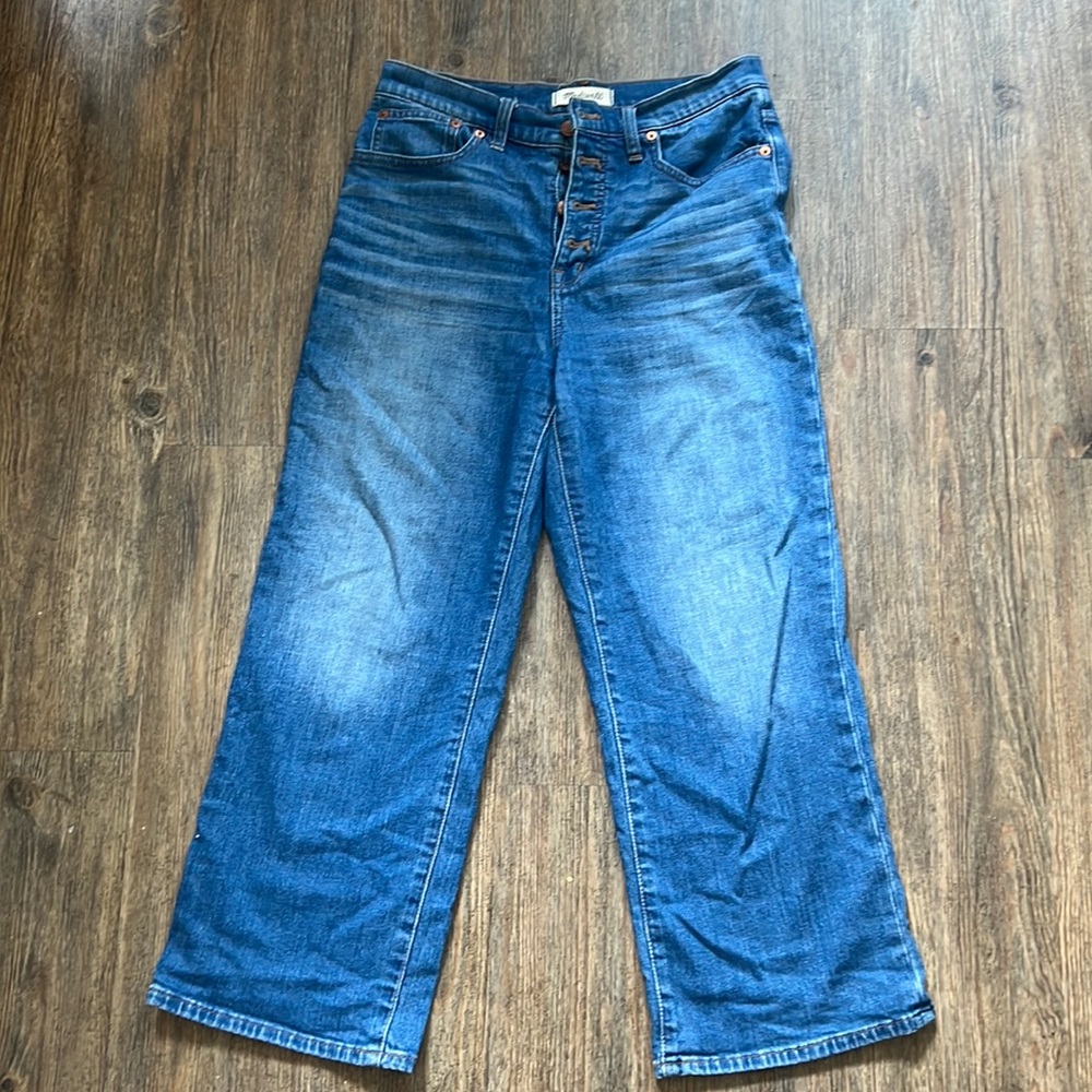 Madewll slim wide-leg crop jeans size 28